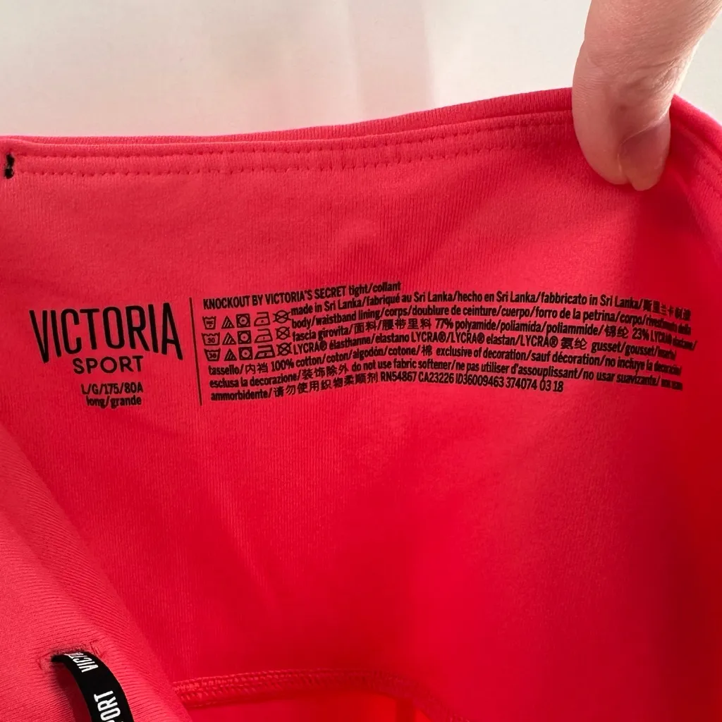 Victoria's Secret Sport Pink High Rise Knockout Tight Leggings Size Large Long - Image 5