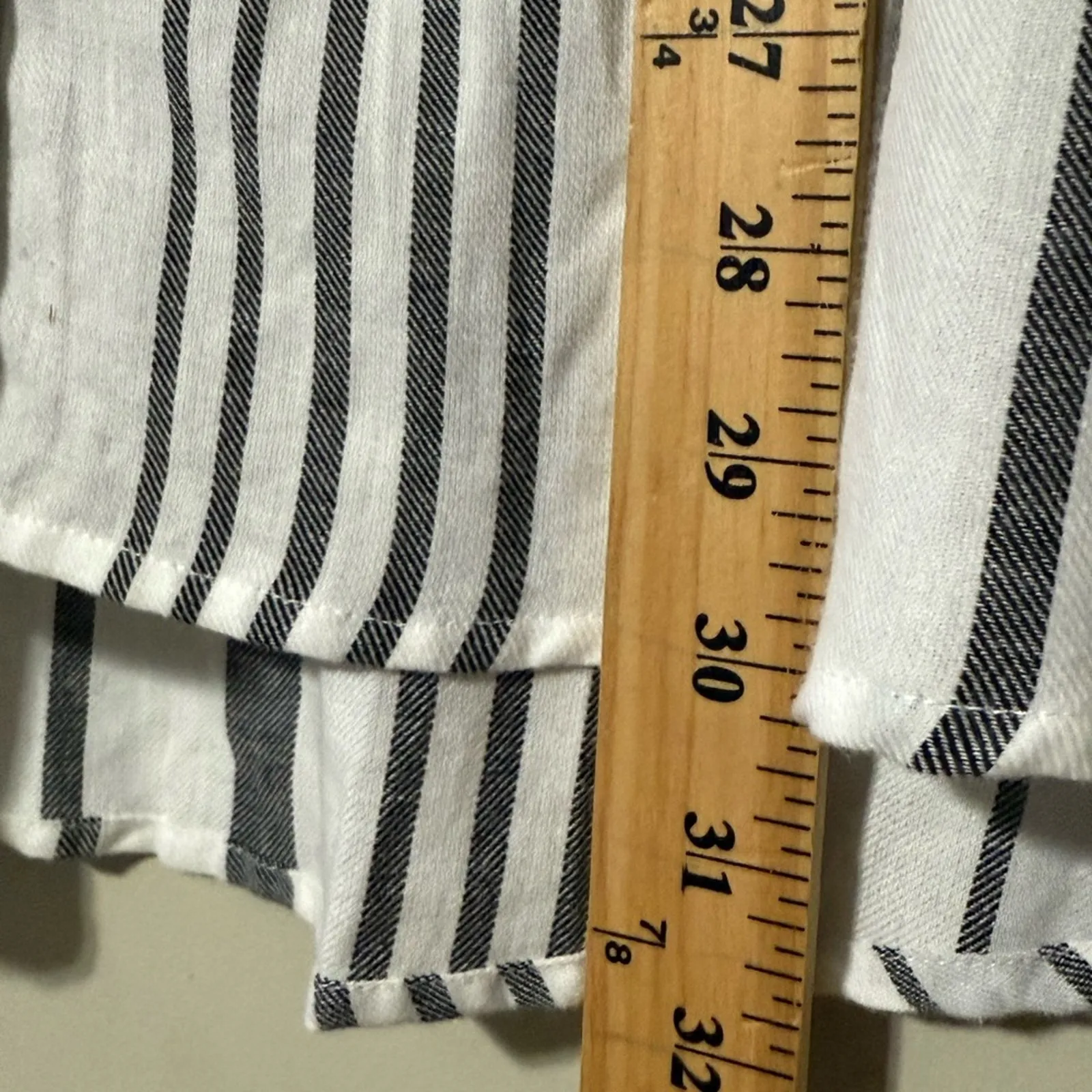 UGAPPAREL women’s size XL long sleeve striped button up hi low 3/4 sleeves DAWGS Gray - Image 5