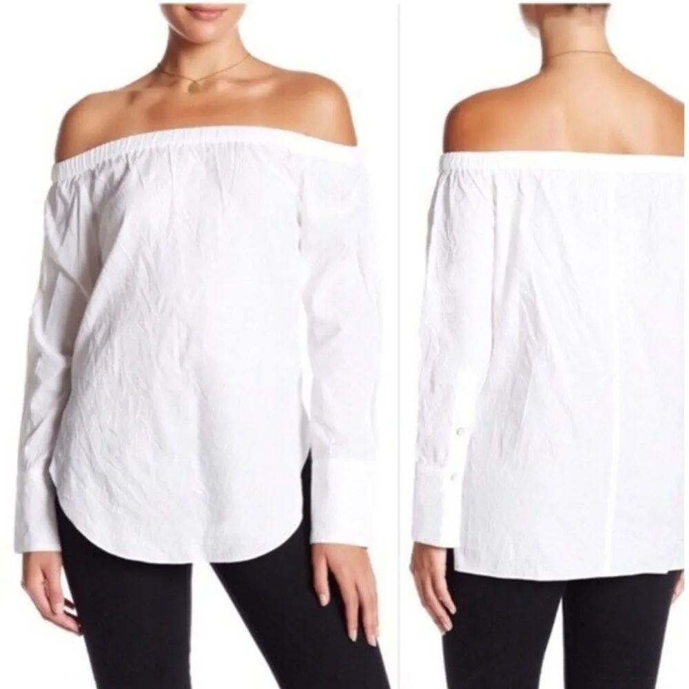 Rag & Bone Greta off shoulder Blouse Long Sleeve Top in White Women’s Size S - Image 5