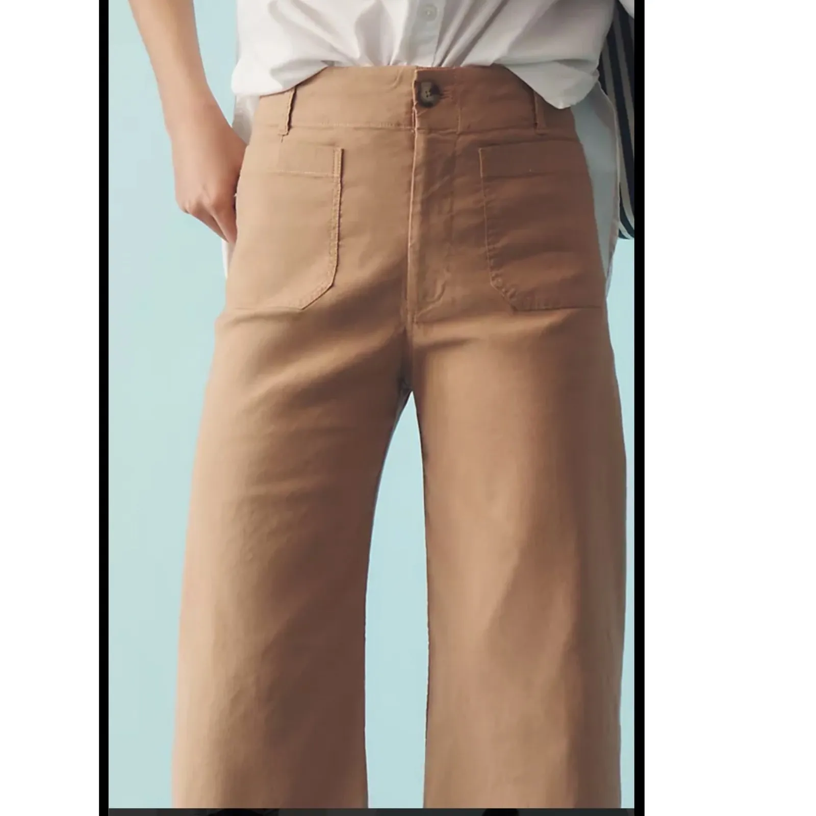 Maeve The Colette Linen Blend Wide Leg Pants 32 workwear minimalist layered - Image 2