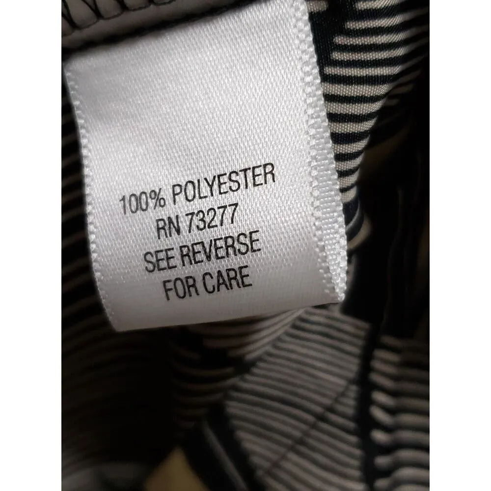 Elle Women Multicolor 100% Polyester Round Neck Short Sleeve Knee Length Dress M - Image 10