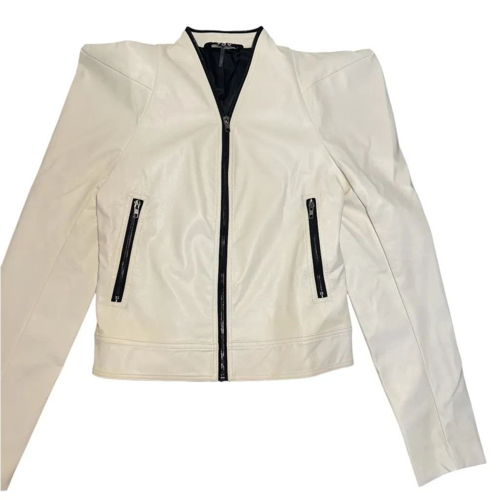 TOV Los Angeles Faux Leather Jacket
Size: 38 (fits like a US Small/Medium) Tan - Image 2