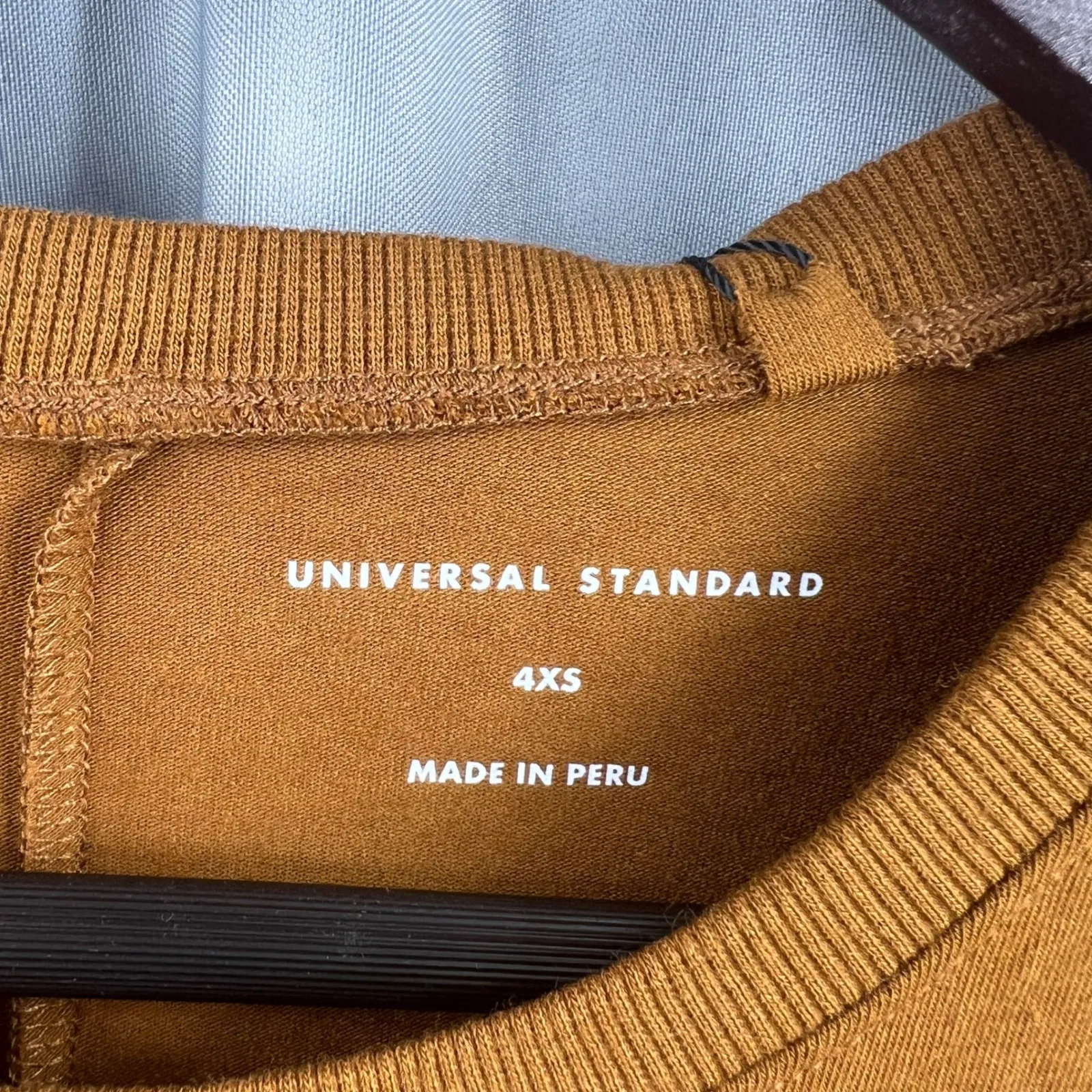 Universal Standard Echo SS Contrast Stitch Top Brown 4XS (00-0) NEW - Image 5