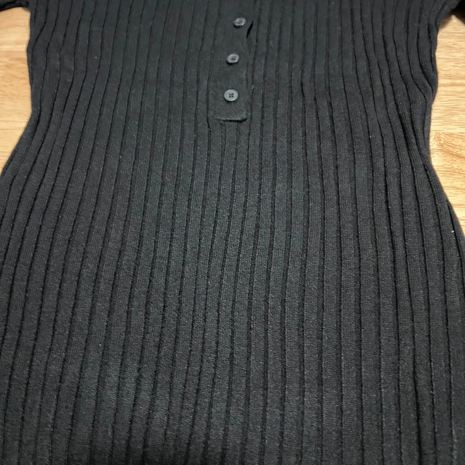 A New Day Women's Black Henley Neck Long Sleeve Sweater - Size XS - NWT - Image 4