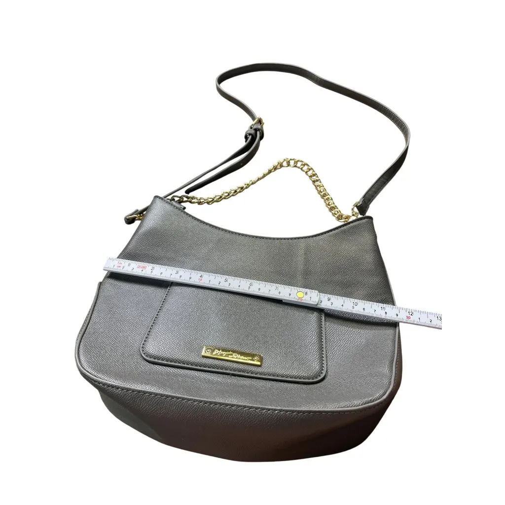 Betsey Johnson Womens Gray Faux Leather Crossbody Handbag SKU 8602 - Image 5