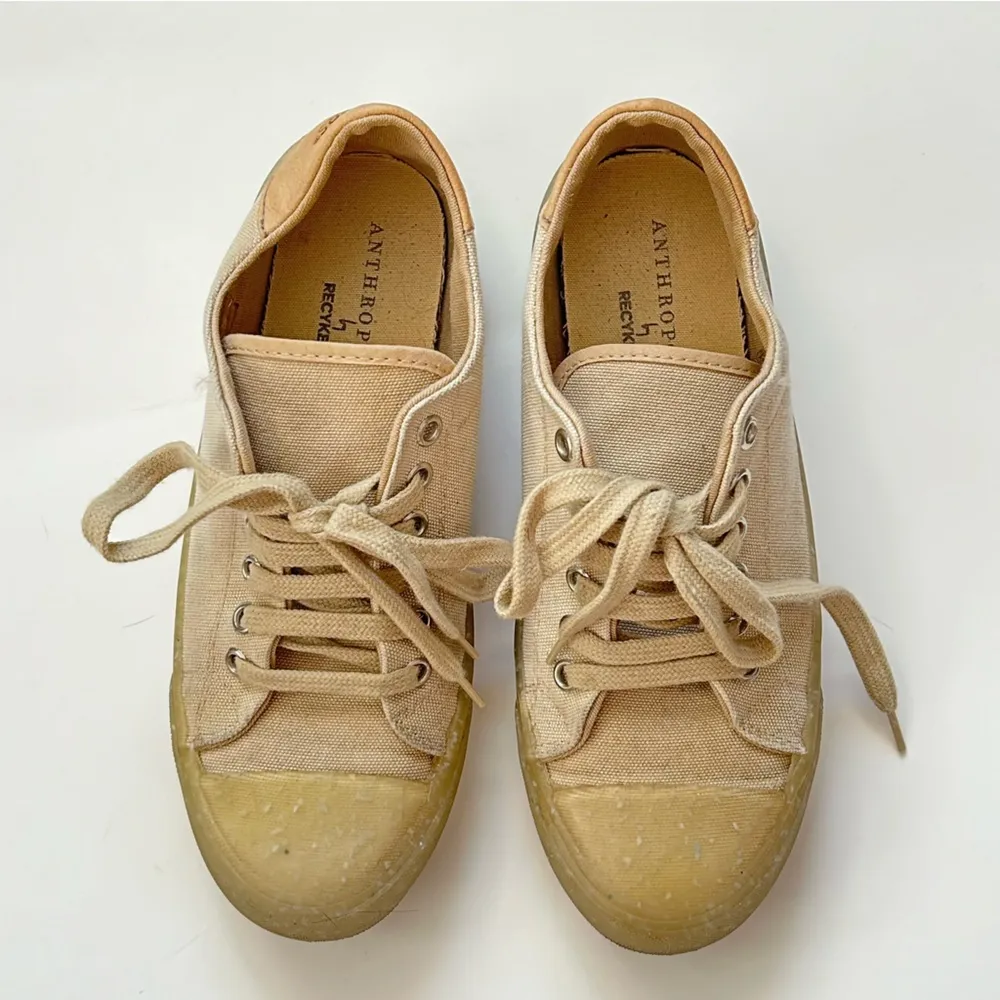Recykers Cream Canvas Camden Sneakers Sz 37 - Image 5