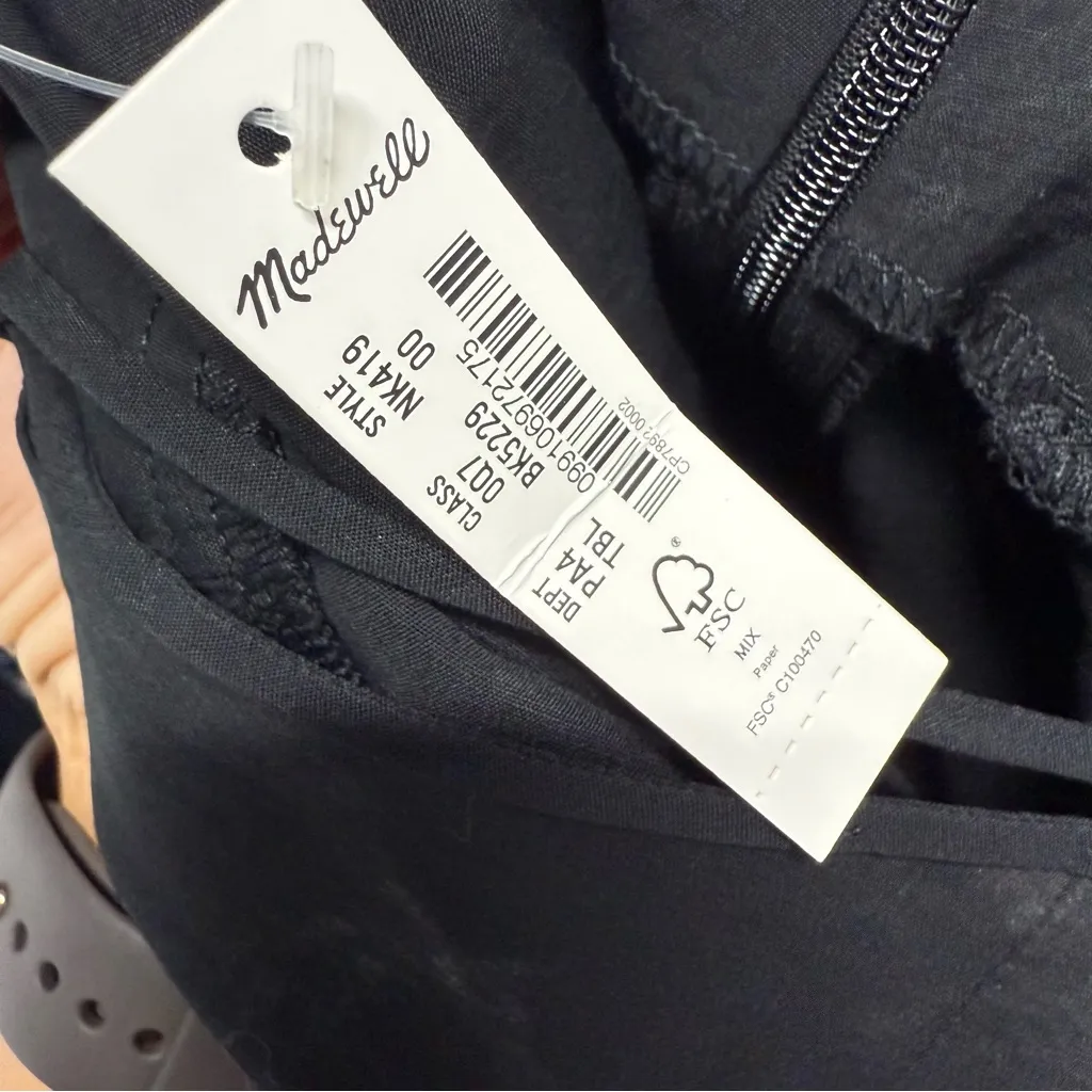 NWT MADEWELL The Layton Midi Slip Dress Black size 00 - Image 6