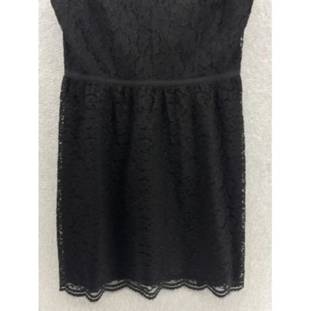 LOFT Ann Taylor Women's Dress Lace Overlay Solid Black Sleeveless Size 6 Petite - Image 12