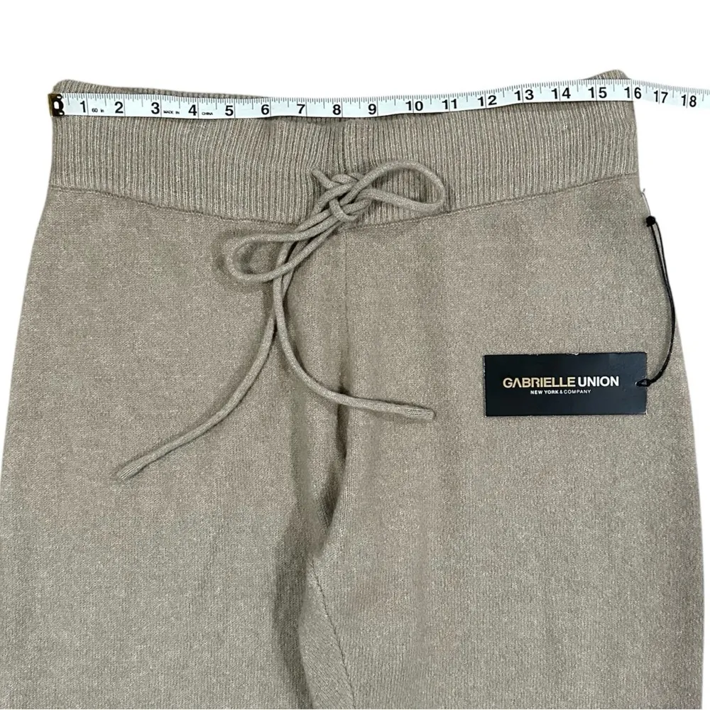 Gabrielle Union x NY&C High Rise Solid Lounge Jogger Tan Beige Size Large - Image 5