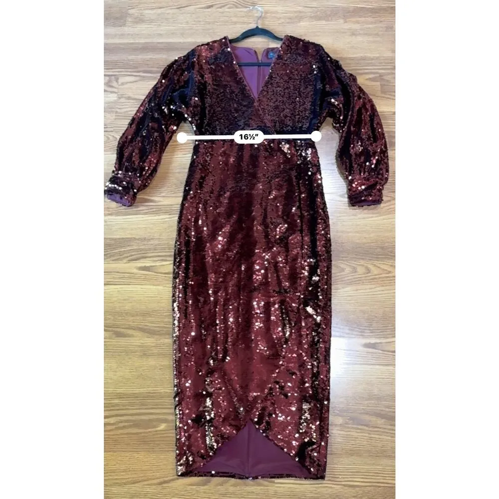 Ted Baker London burgundy Emmalee Sequin Dress size 2 / US  6 - Image 3