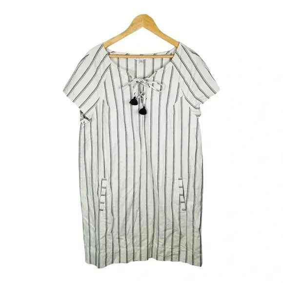 Southern Tide McKenna Seagrass Striped Shift Dress Tassels‎ Women Size XL - Image 3