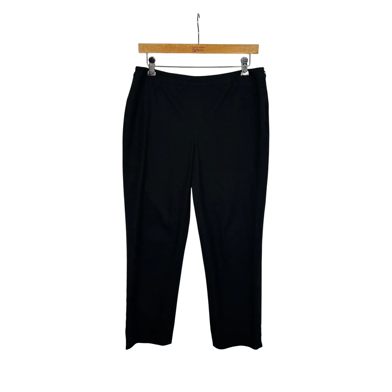 Lafayette 148 New York Black Straight Leg Dress Pants Womens Sz 6 Office Work - Image 2