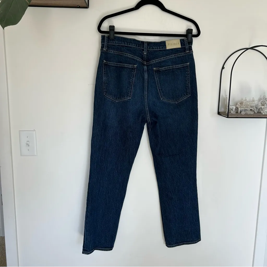 Pistola Bri High Rise Slim Straight Denim Blue Jeans Size 30 - Image 2