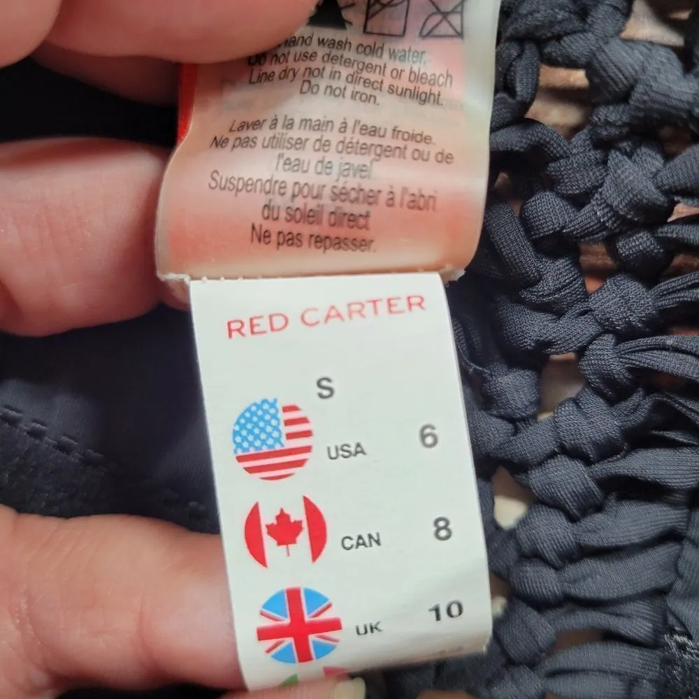 Red Carter  Black Macrame Open Back One Piece Swim‎ Suit - Image 5