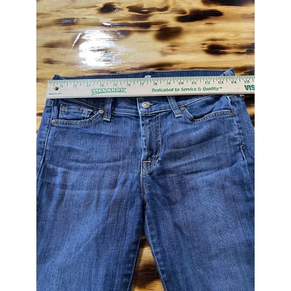 7 For All Mankind The Skinny Jeans Size 28 Blue Denim Pants Size 28 Preppy Party - Image 3