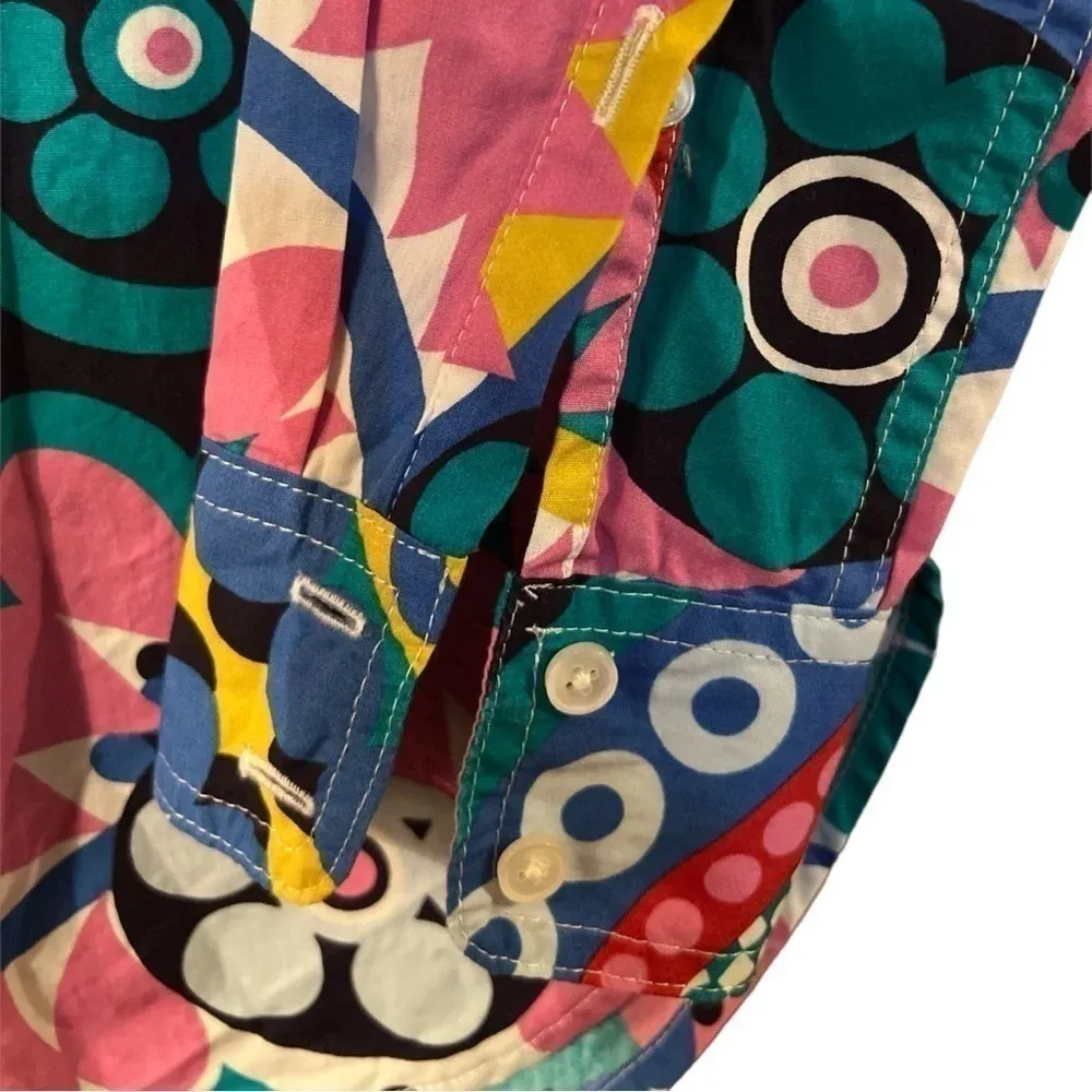 J Crew Classic Boy Fit Shirt in Ratti Kaleidoscope Print Size 0 Abstract Blouse - Image 2