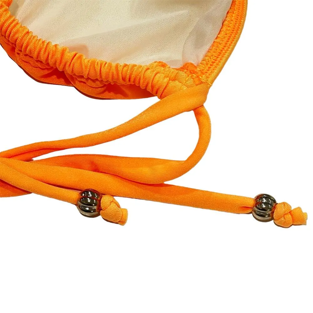 NEW Robb Lulu M Bikini Top Action Back Halter Orange Racerback Sport Swimwear Size M - Image 7