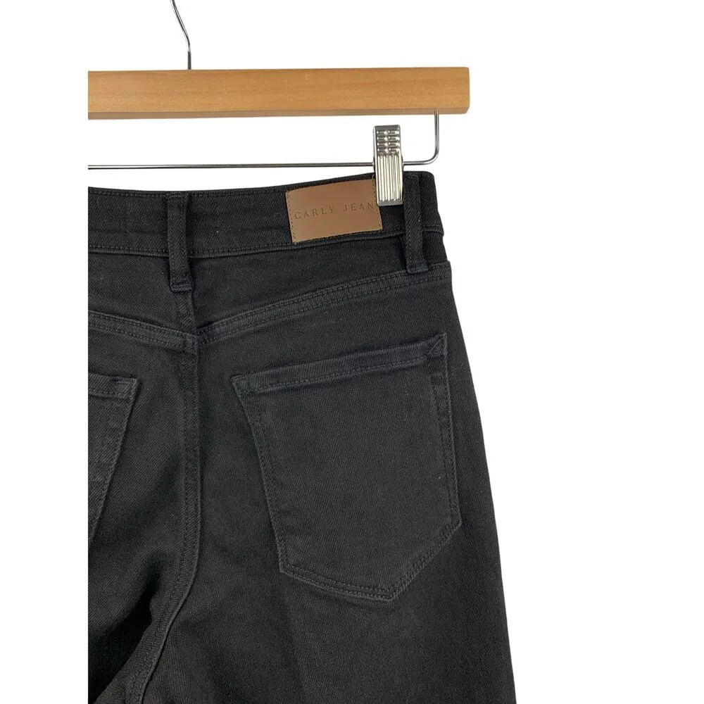 Women's Carly Jeans Black High Rise Button Jeans - Image 5