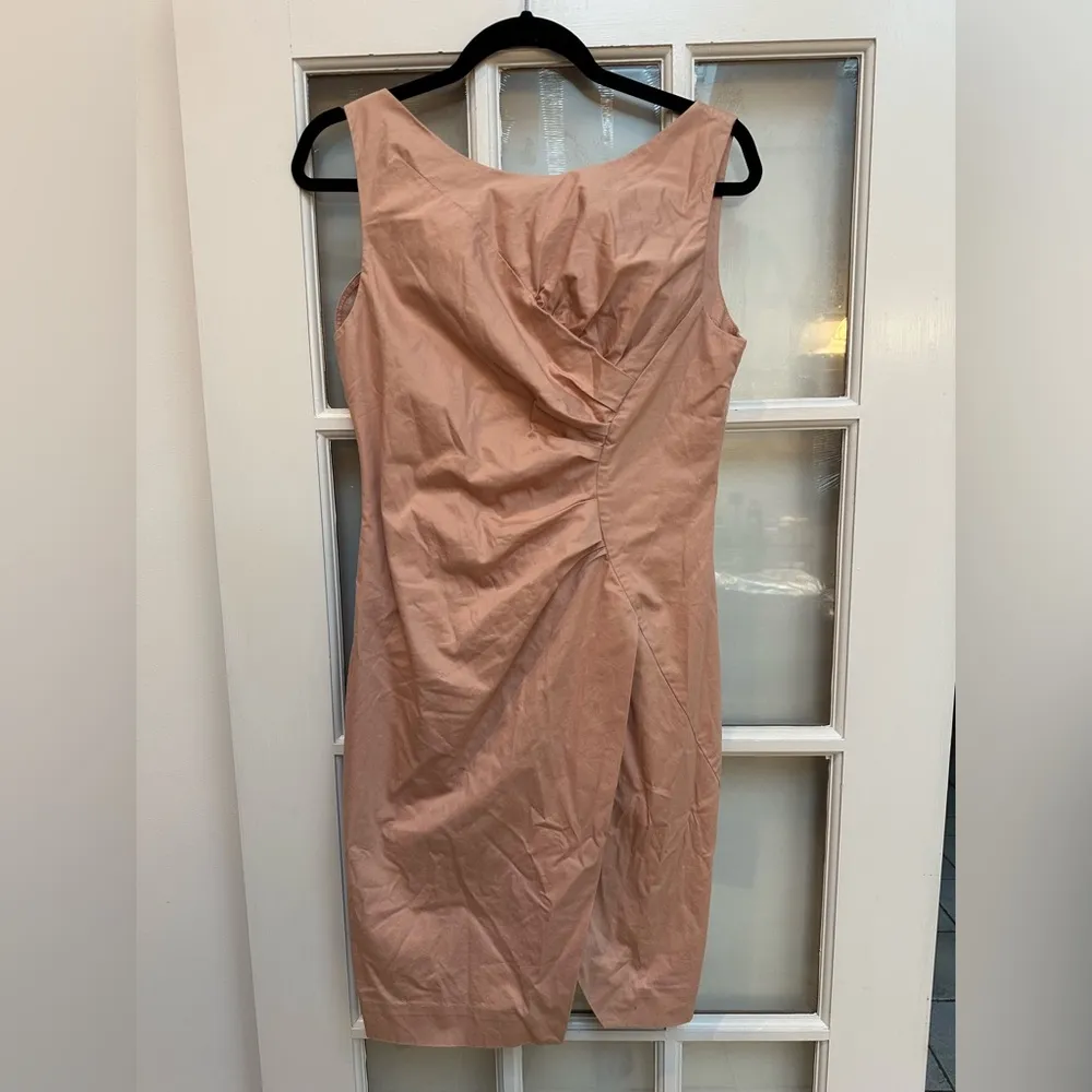 Hoss Intropia Sheath Dress Nude Pink Coral Business Cocktail Party Size US 8 Med - Image 9