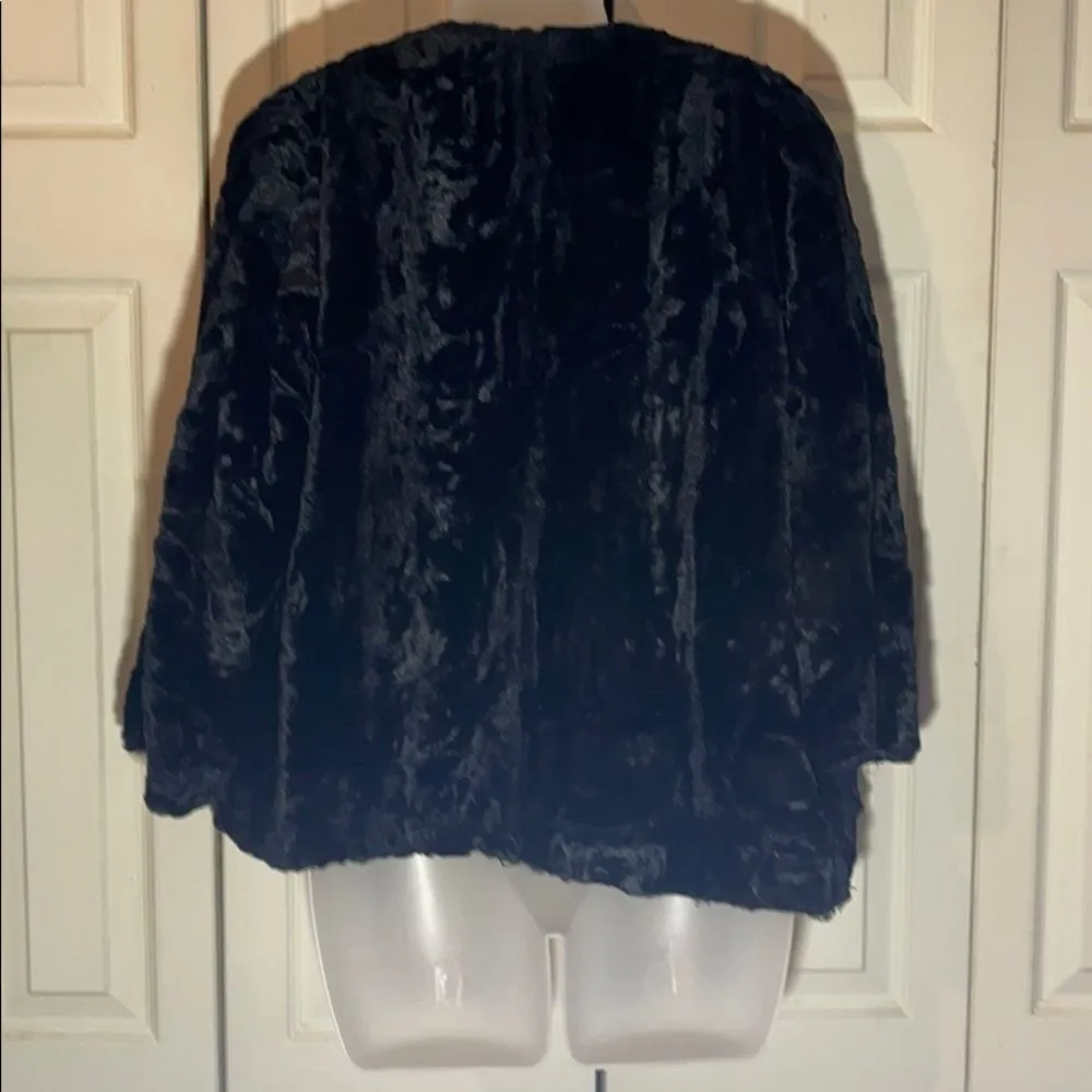 Vintage Faux Seal Fur Swing Capelike Coat 1940s or 1950s Black Size undefined - Image 6