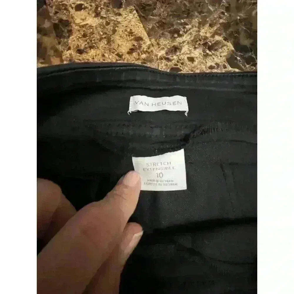Van Heusen Size 10 Women’s Stretch Pants with small deficit Black - Image 3