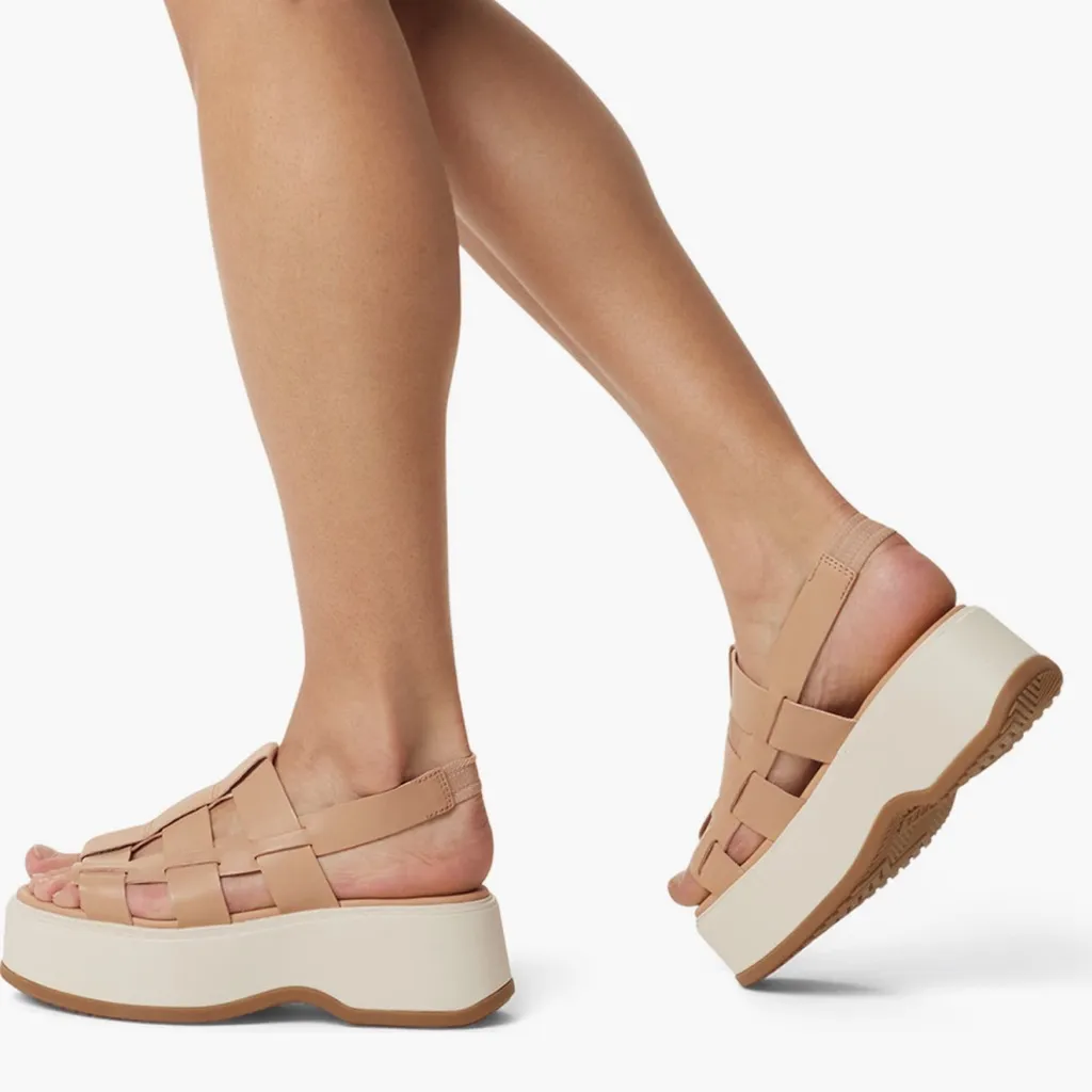 NIB NEW SOREL Dayspring Slingback Platform Sandal IN Color: Honest Beige/ Chalk - Image 3