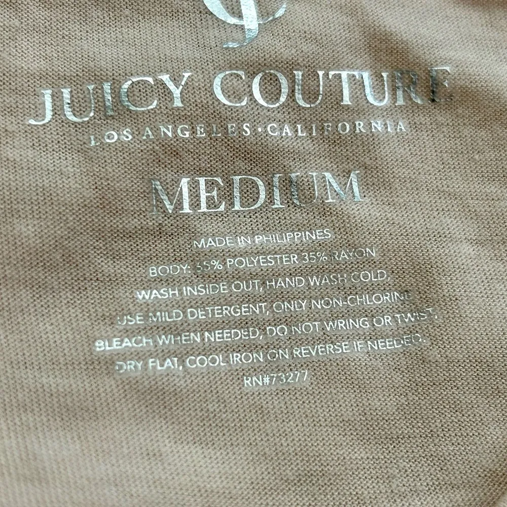 JUICY COUTURE peach glitter shark bite tissue tee, Size M - Image 8