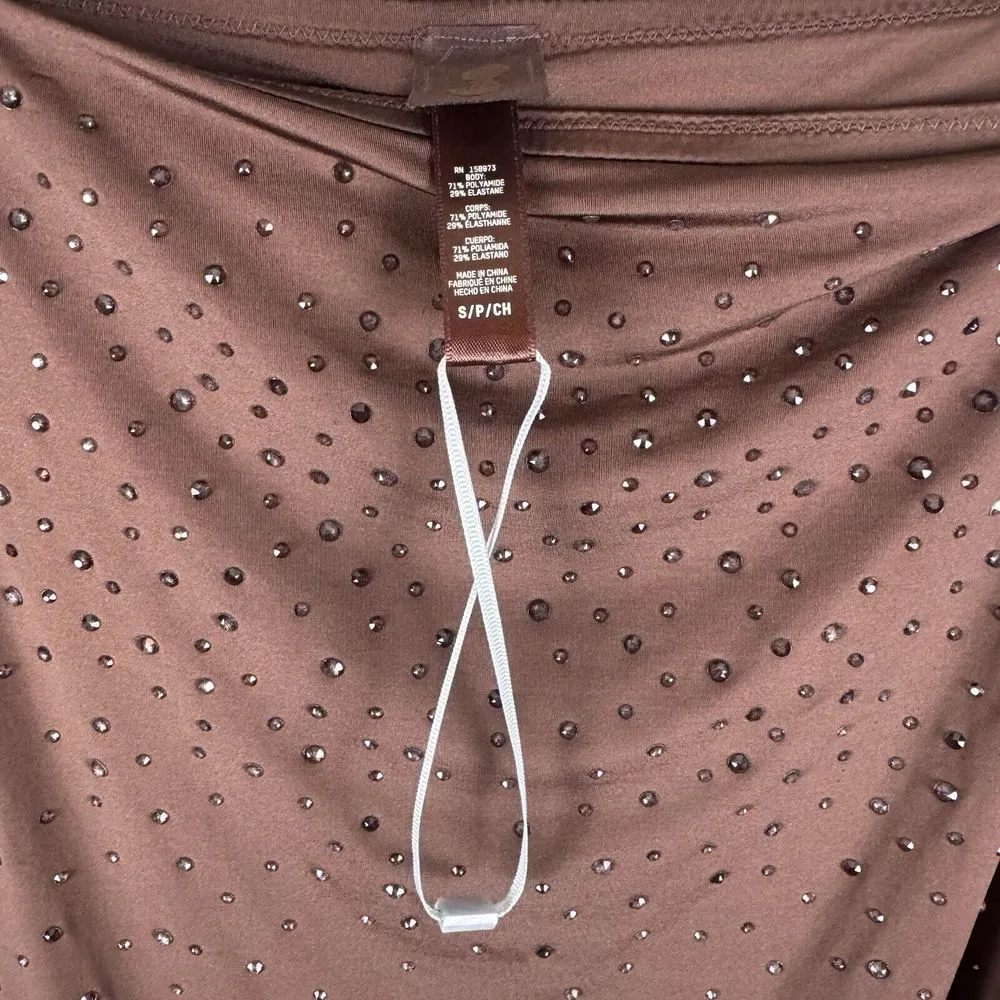 Skims x‎ Swarovski Crystal Jelly Sheer Tube Skirt In Cocoa Brown NWOT Sz S - Image 13