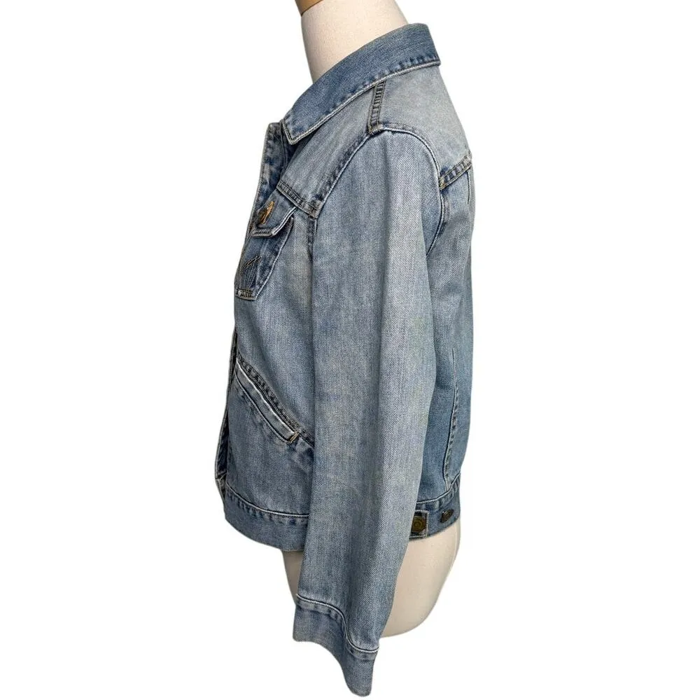 Marc Jacobs Y2K vintage designer shrunken denim jean jacket light wash size XS - Image 3