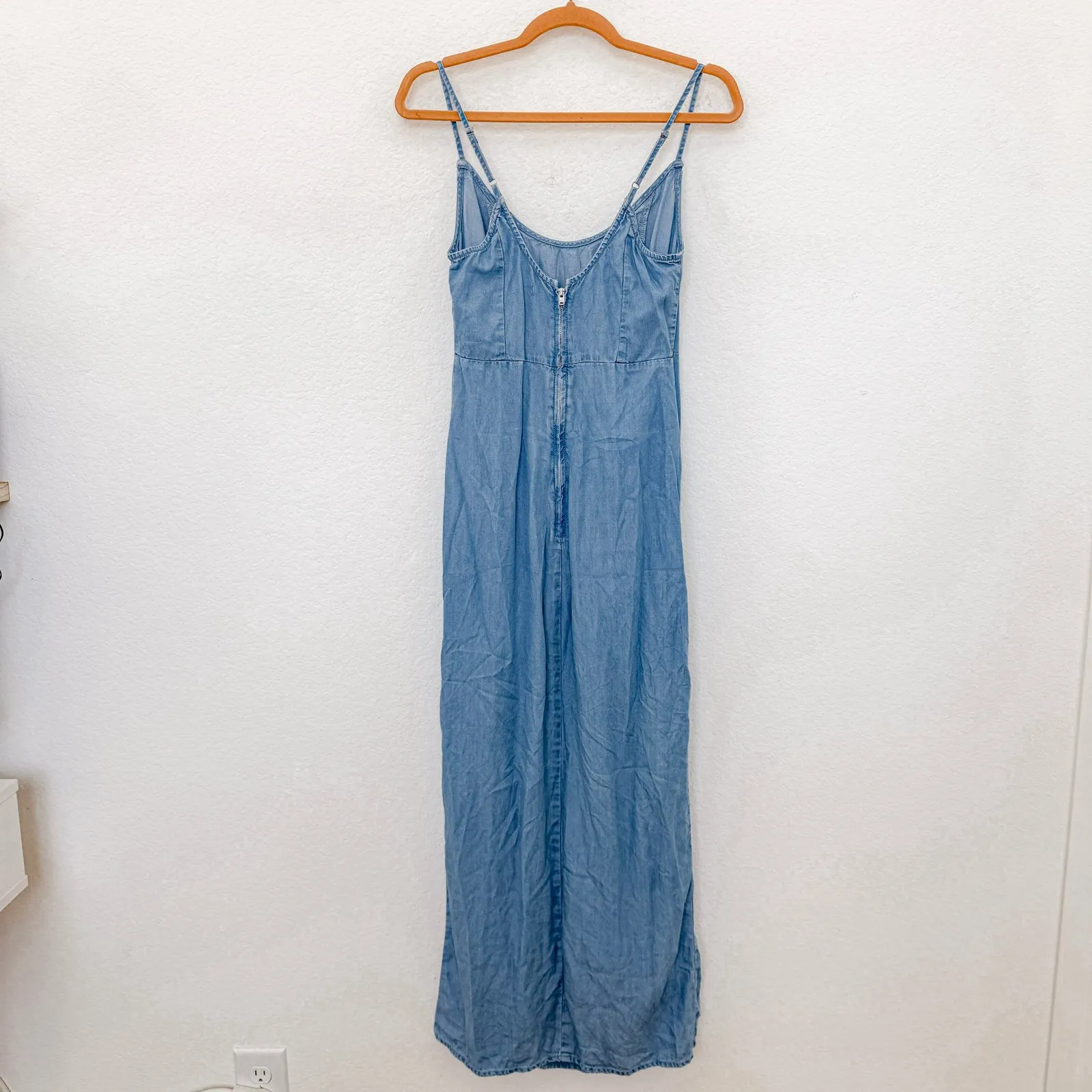 Y2K‎ Guess Womens Denim Dress Size S Blue Maxi Festival Americana Minimalist - Image 7
