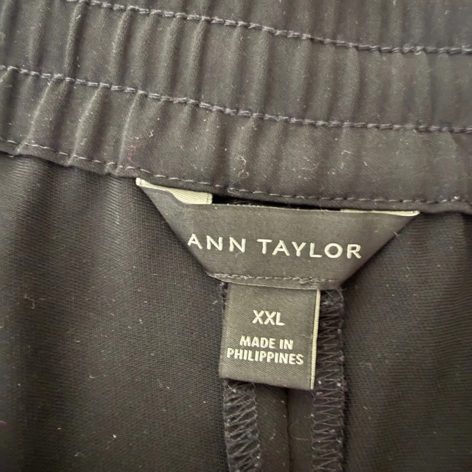 Ann Taylor Black Pull On Jogger Pants Women XXL Elastic Waist Work Lounge Travel - Image 2
