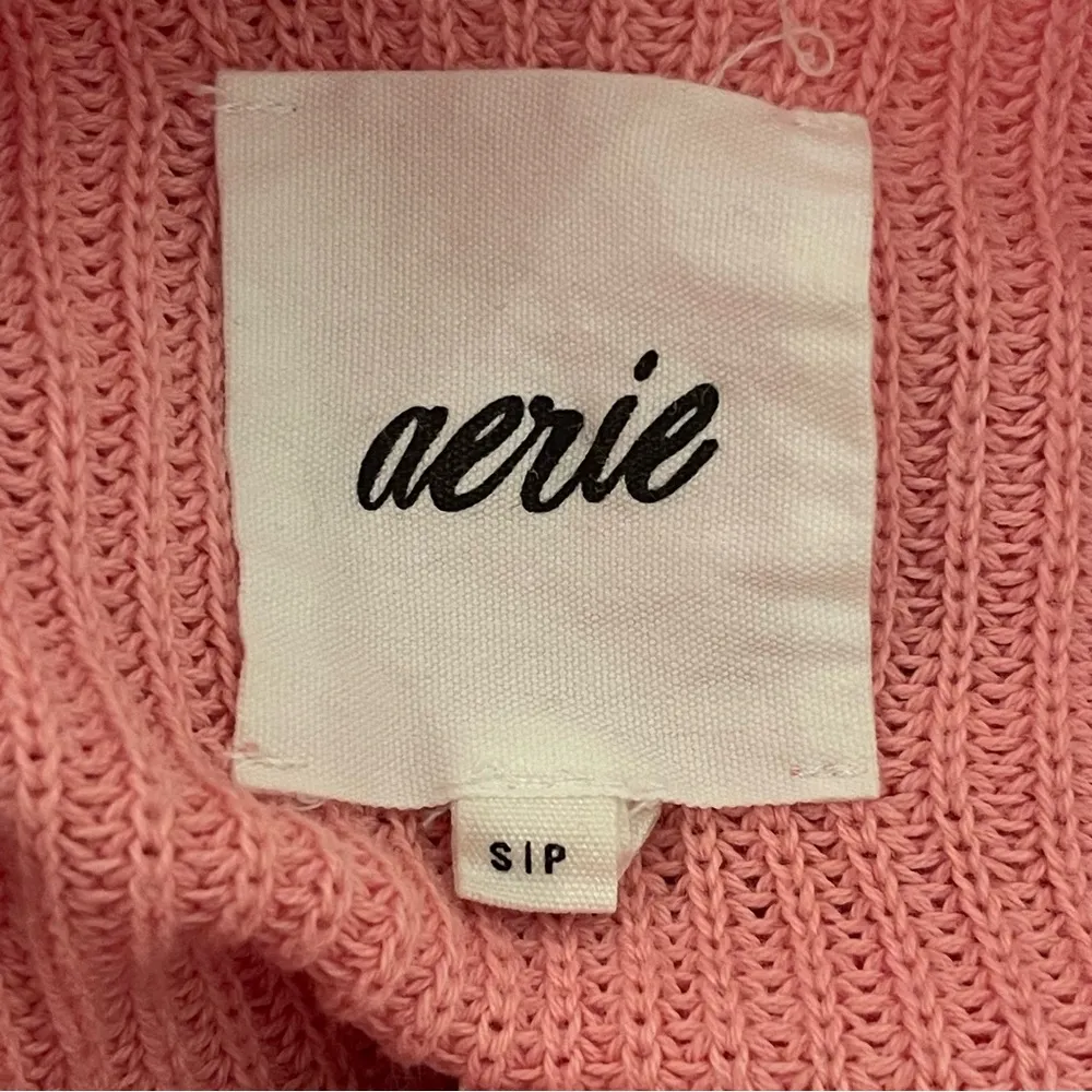 Aerie Pink Henley Oversized Sweater - Image 4