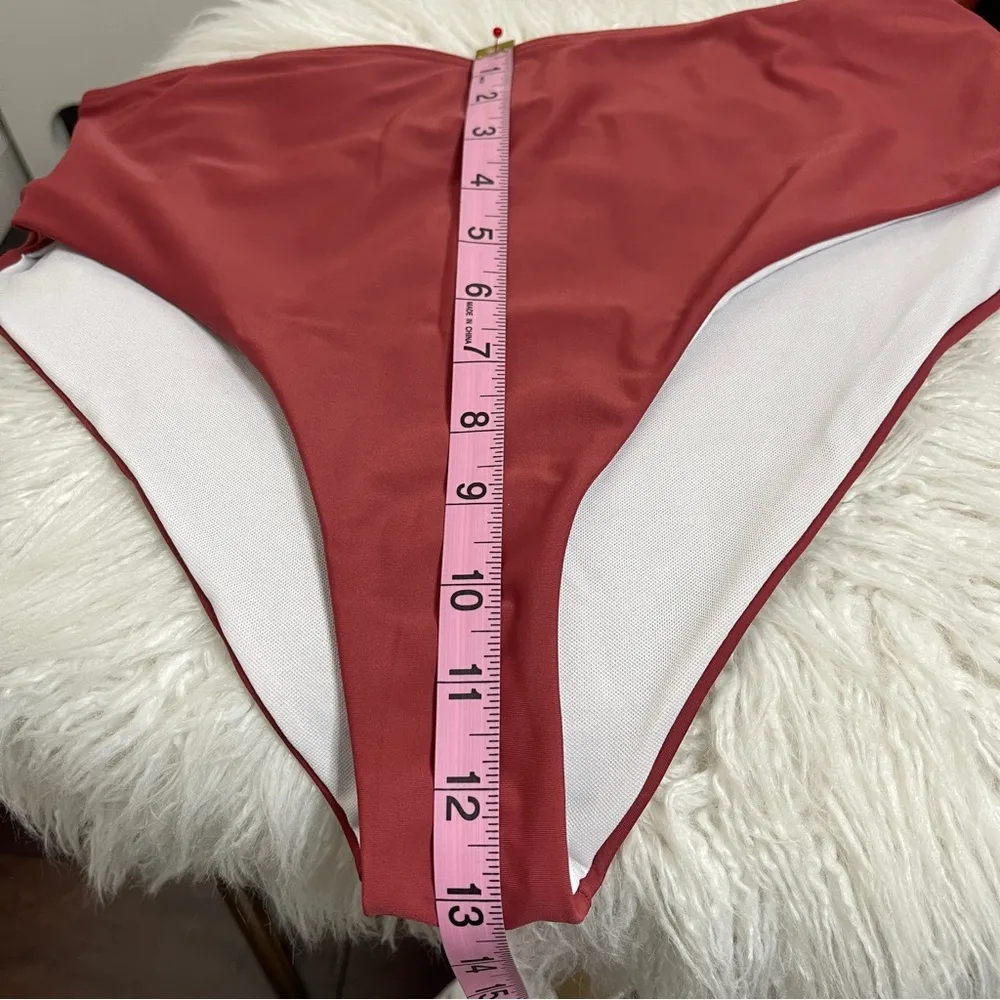 Bikini Rust Color Drawstring swimsuit bathing suit 2 piece Size XL - Image 8