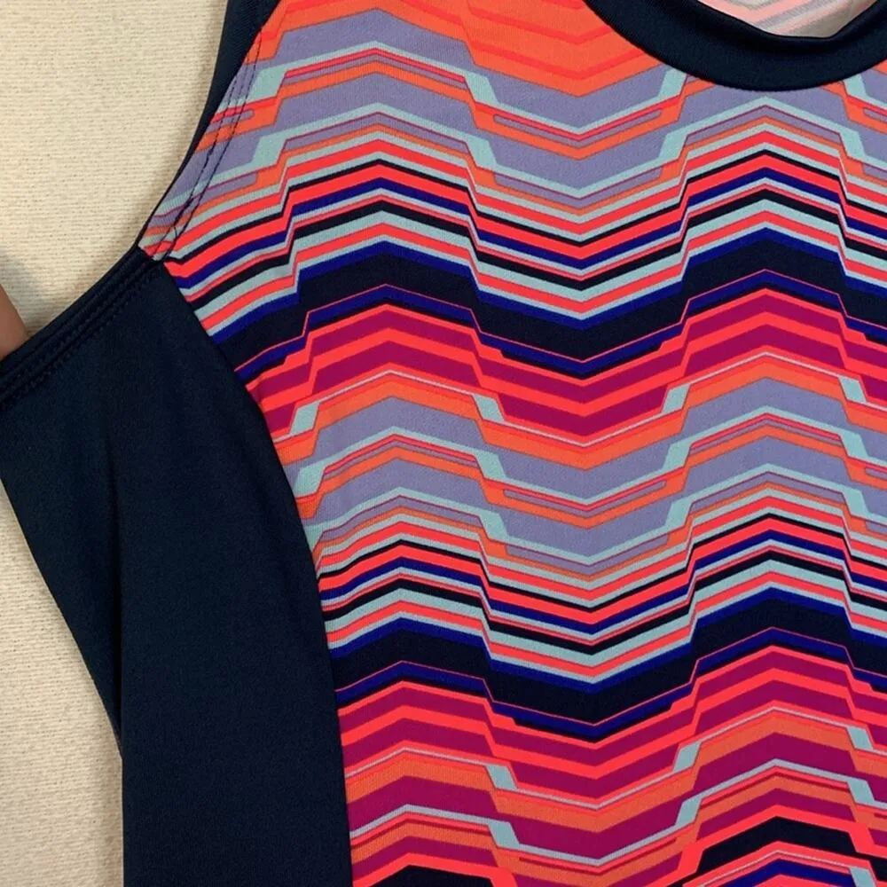 Title Nine womens large dress Gidget 2.0 stripe athletic swim cover blue pink ch - Image 6