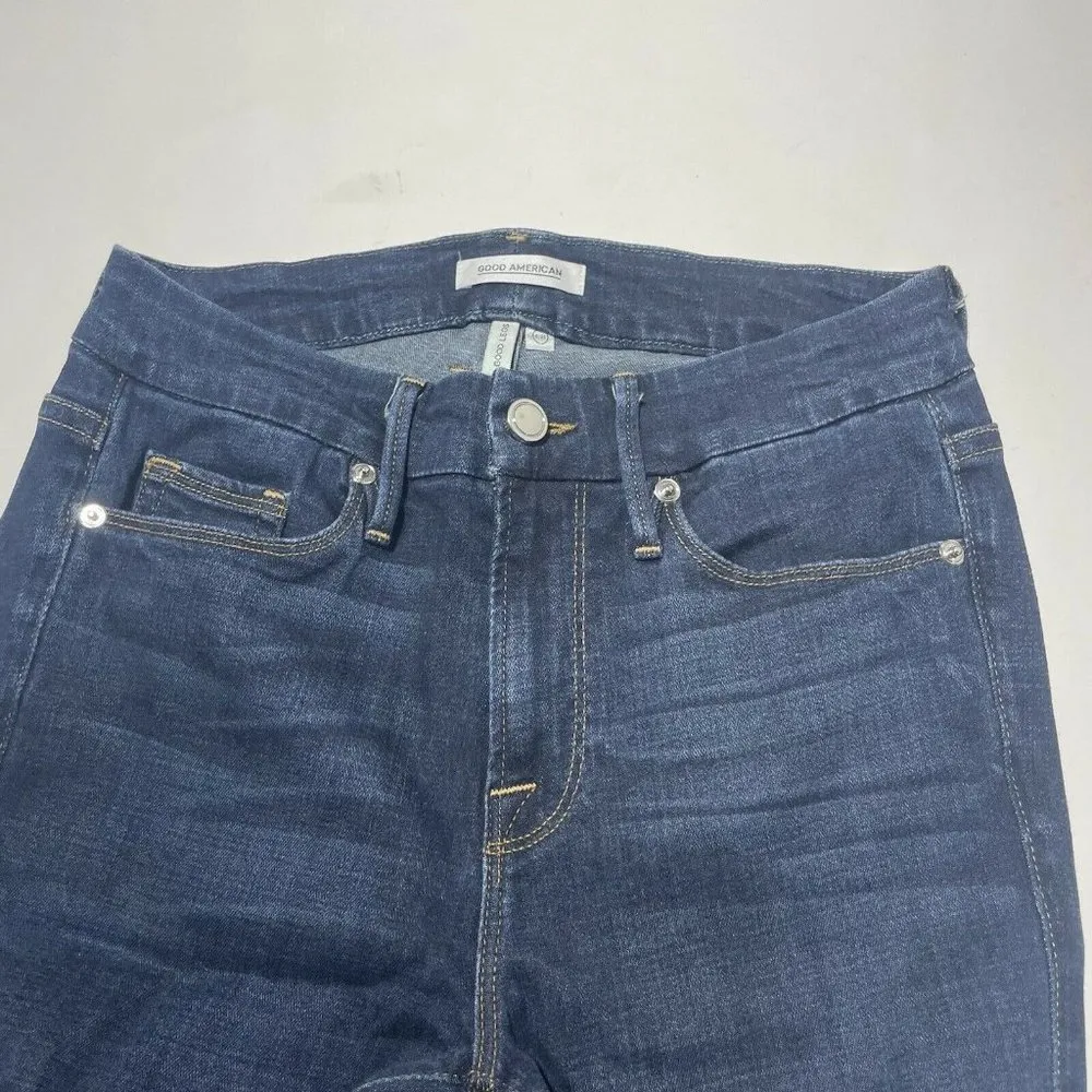 Good American Dark Wash Good Legs Skinny Jeans Stretch Size 0/25 - Image 2