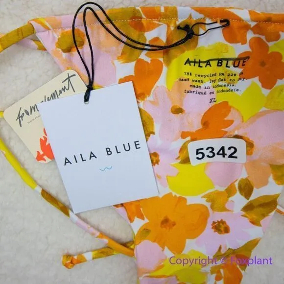 NEW Aila Blue Free People Palm Bikini‎ Bottoms, size XL - Image 14