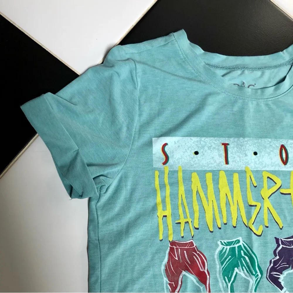 NWT MC Hammer Stop Hammertime Graphic Short Sleeve Tee Sage Green Turquoise Sz M Size M - Image 5