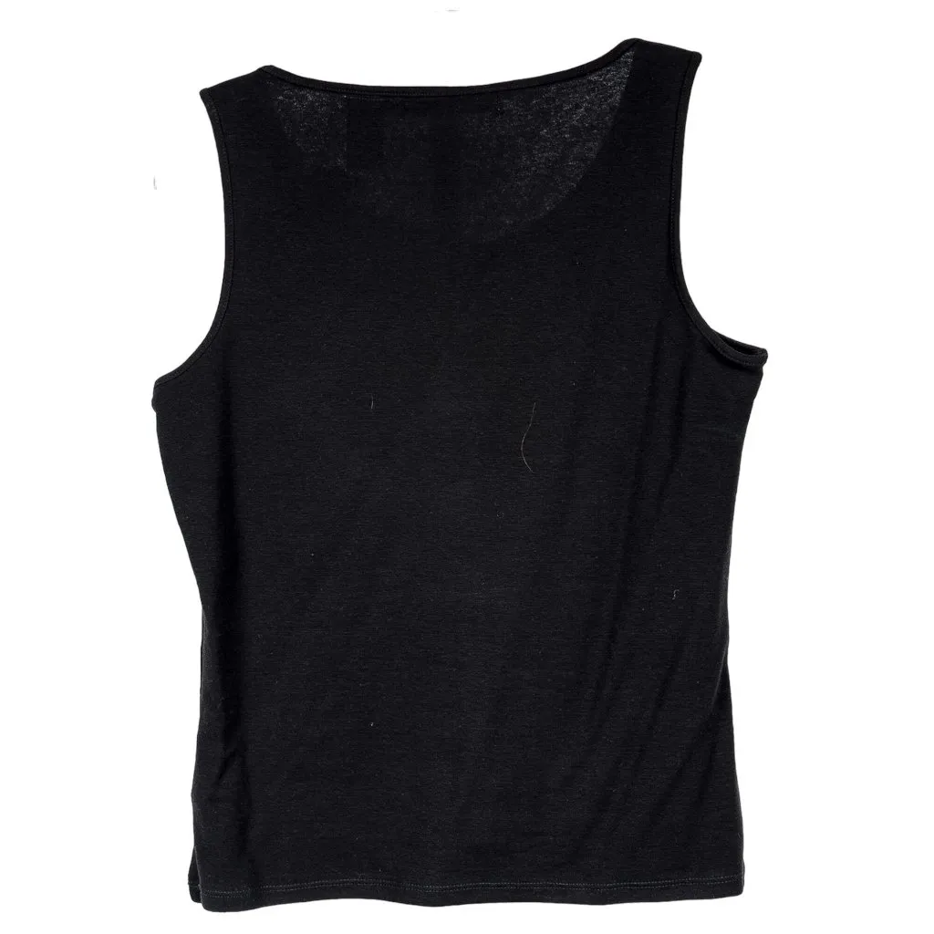 Liz Claiborne Floral Cami Top Petite S Black Embroidered Stretch Base Layer - Image 5