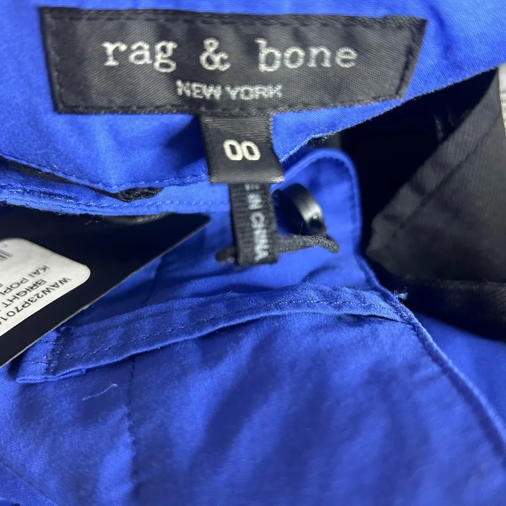 NEW Rag & Bone Kai Flight Poplin Cargo Pants Women’s Size 00 BRIGHT BLUE Purple - Image 10