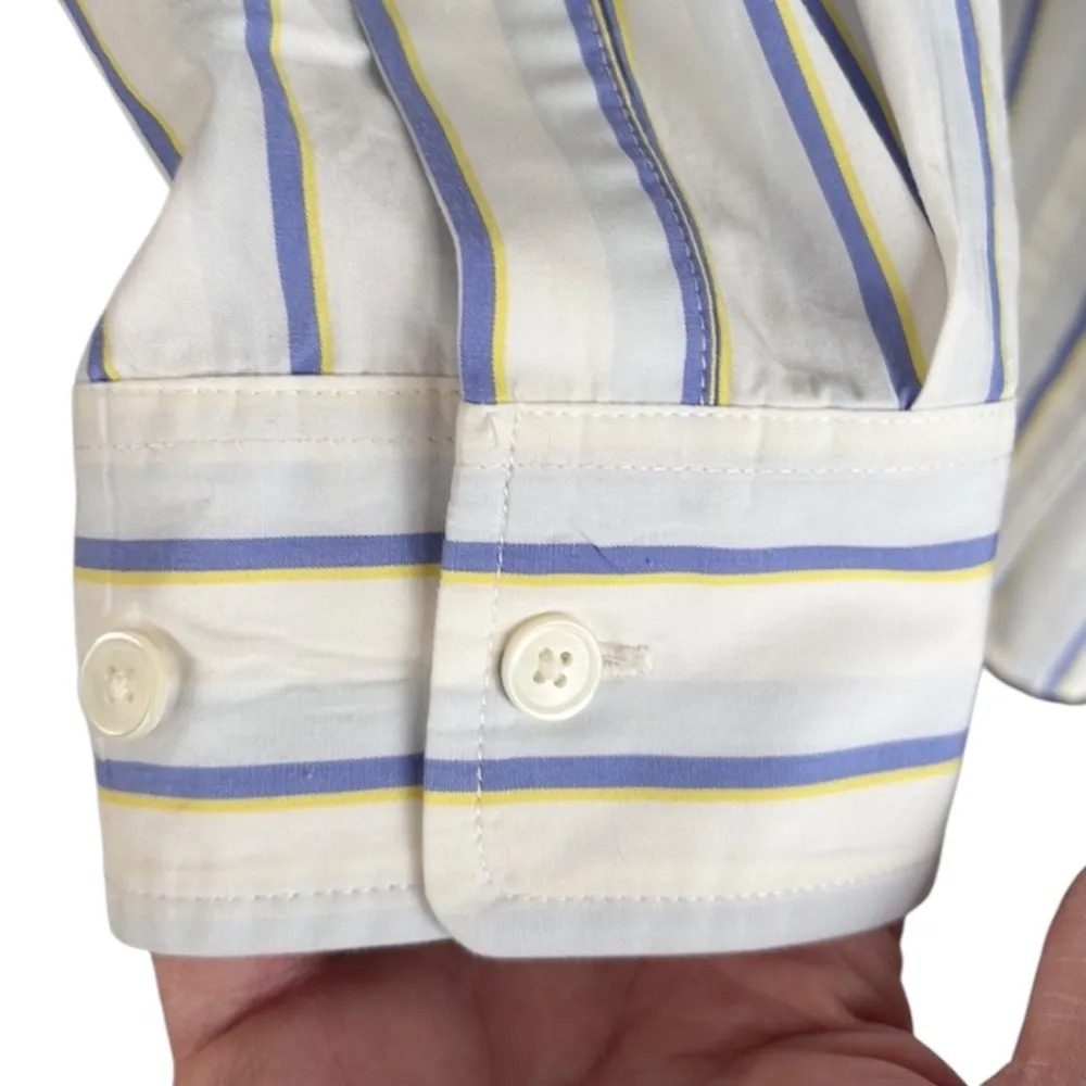 EUC Aritzia Wilfred Free Sail Cotton Oversize Button Down Top White Blue Small - Image 4