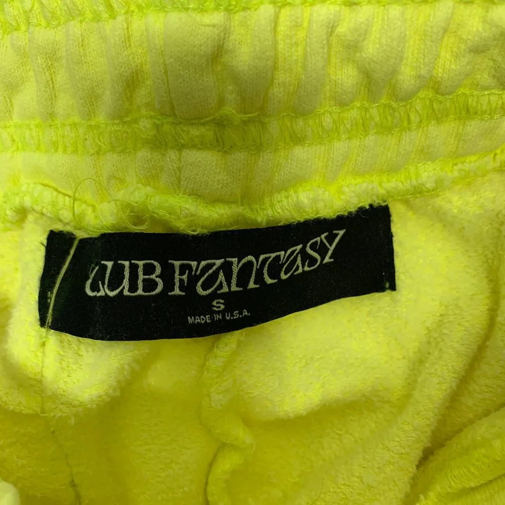 Club Fantasy Neon Yellow Starlight Sweatpants Sz Small - Image 6