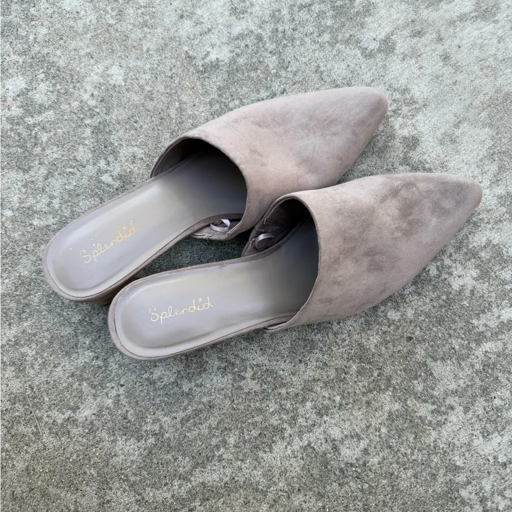 Anthropologie Splendid Laylai Heeled Mule Tan Beige Brown Size 10 - Image 8