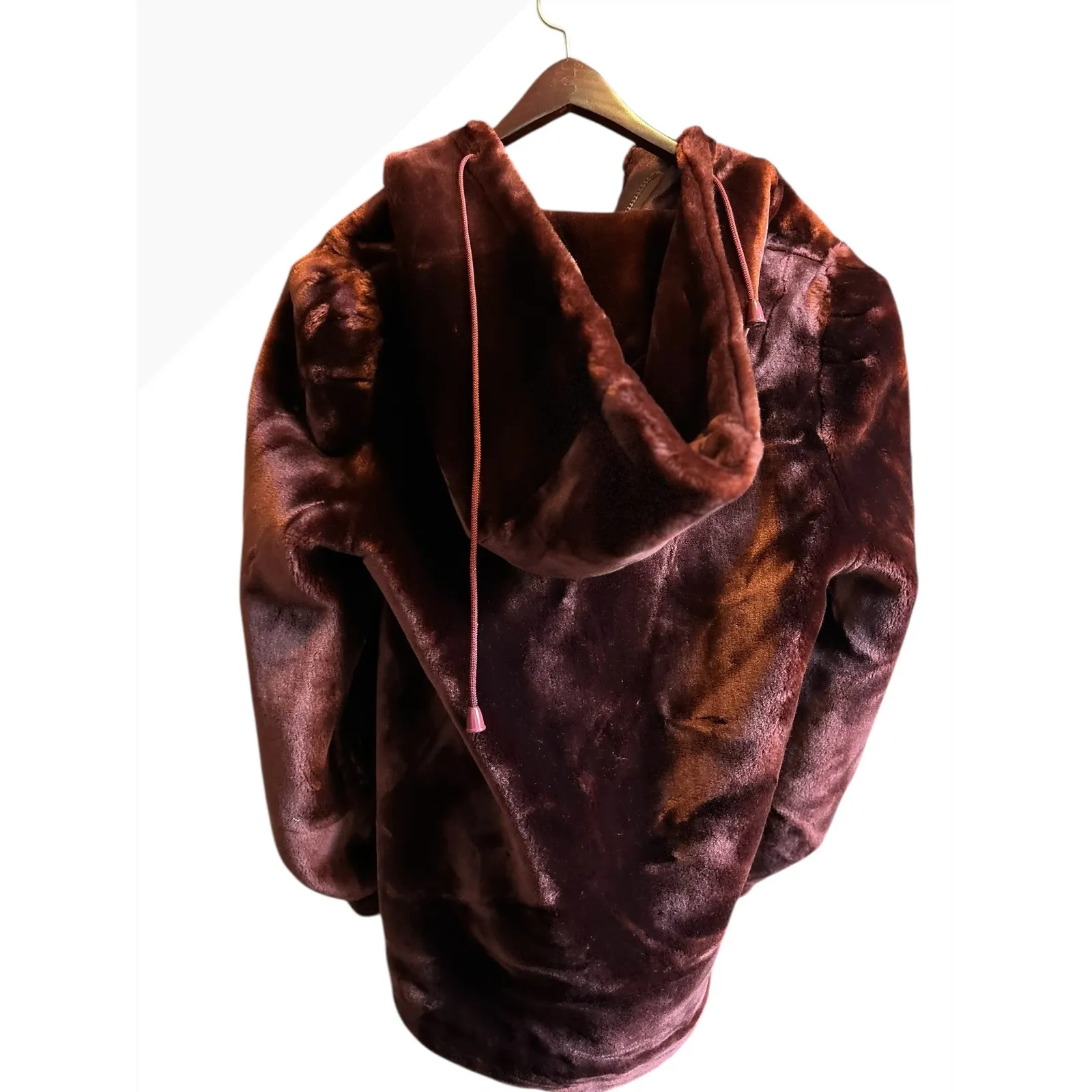 Jordache Brown Faux Fur Hooded Zip Up Jacket‎ Size 11-12 - Image 9