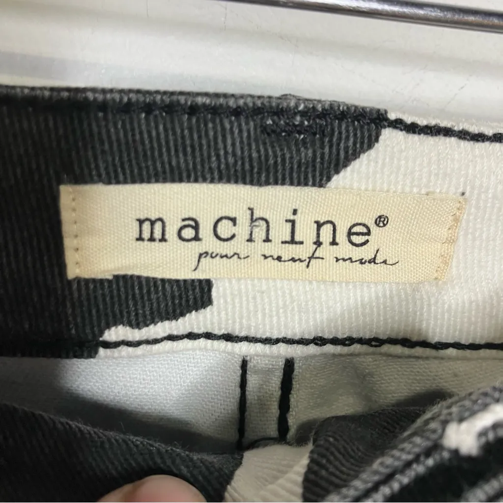 Machine cow print jeans straight fit black white trendy animal farm women’s‎ 26 - Image 3