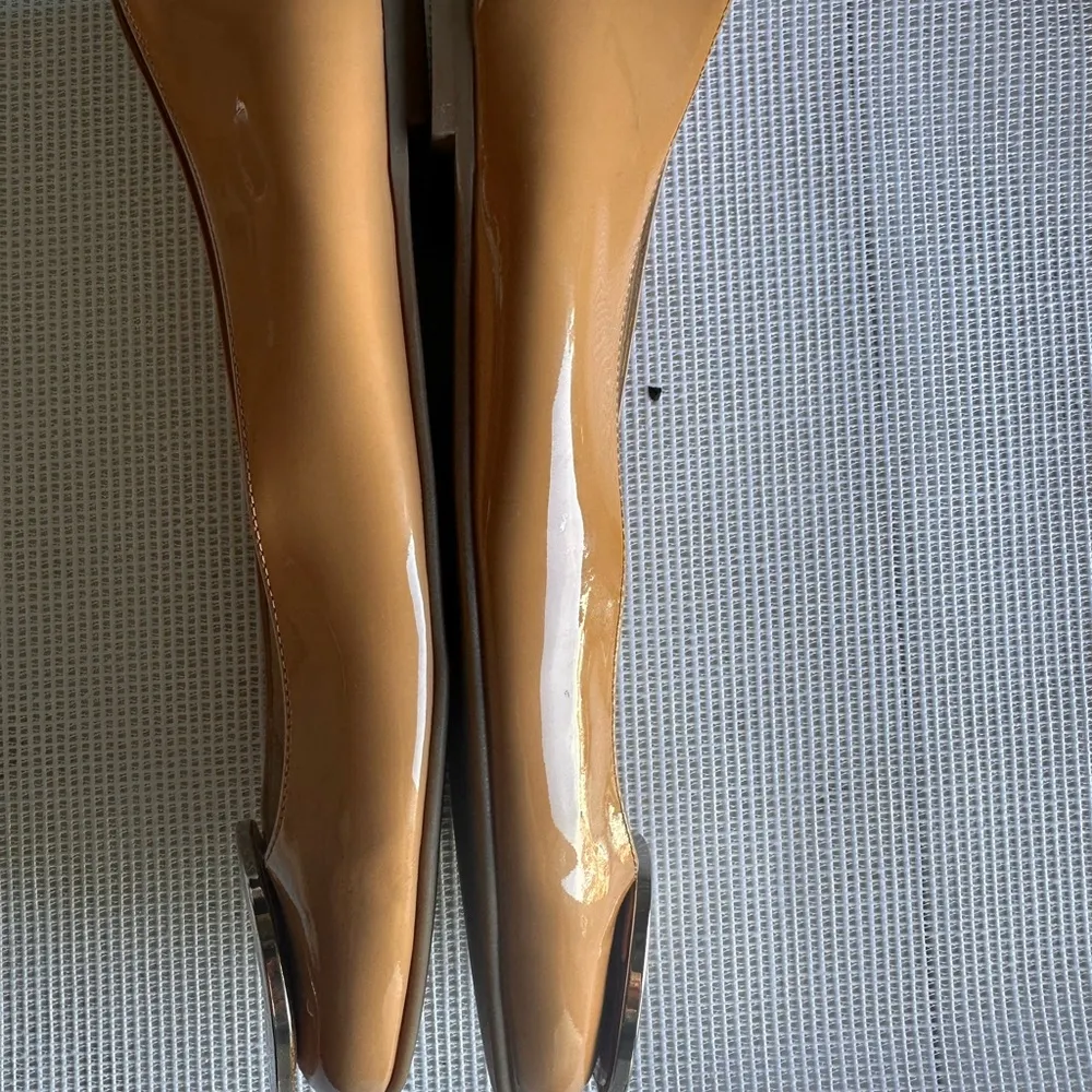 FRANCES VALENTINE Tan Flats with Silver Accent Size 9 - Image 5