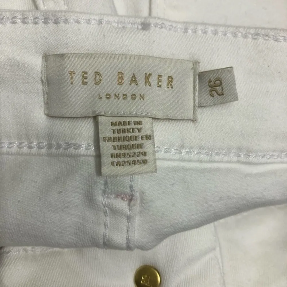 Ted Baker London Lillya Appliqué Hem Classic White Skinny Jeans Size 26 NWT - Image 12