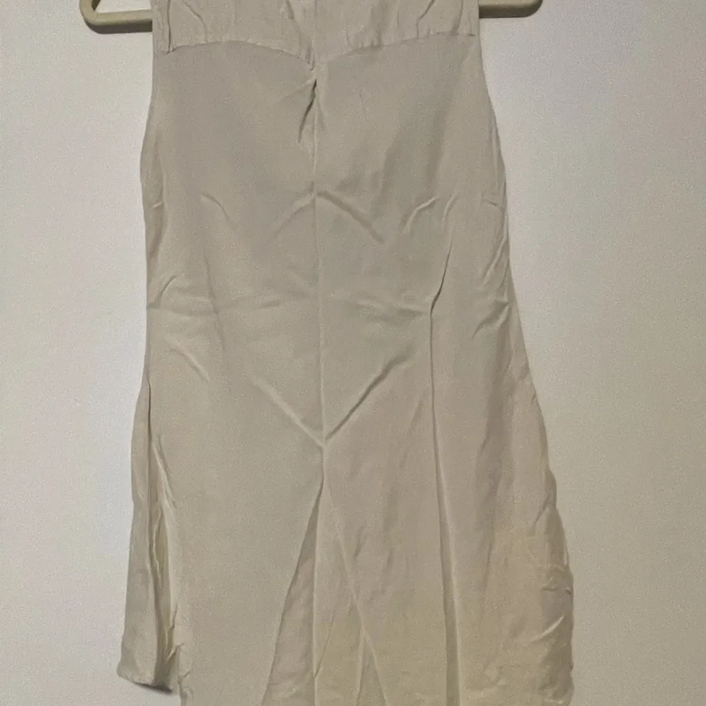 Drew Women Elegant White/Cream Sleeveless Silk Top Medium Cowl Neck - Image 5