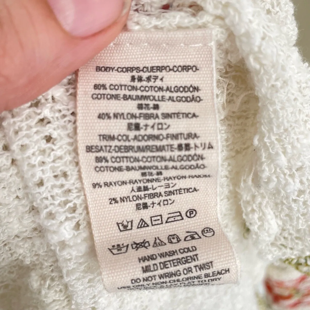 Free People Embroidered Knit Tunic Top Cream Multi Color Bell Sleeve Boho Size S - Image 7