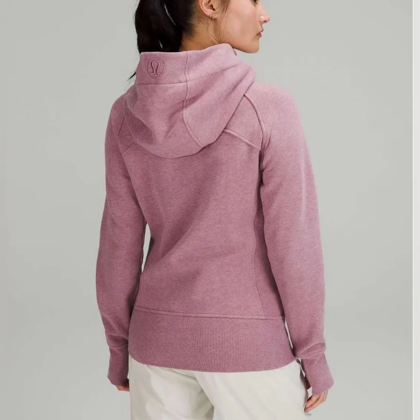 Lululemon Scuba Full-Zip Hoodie Jacket Heathered Velvet Dust Size 10 Like New - Image 2