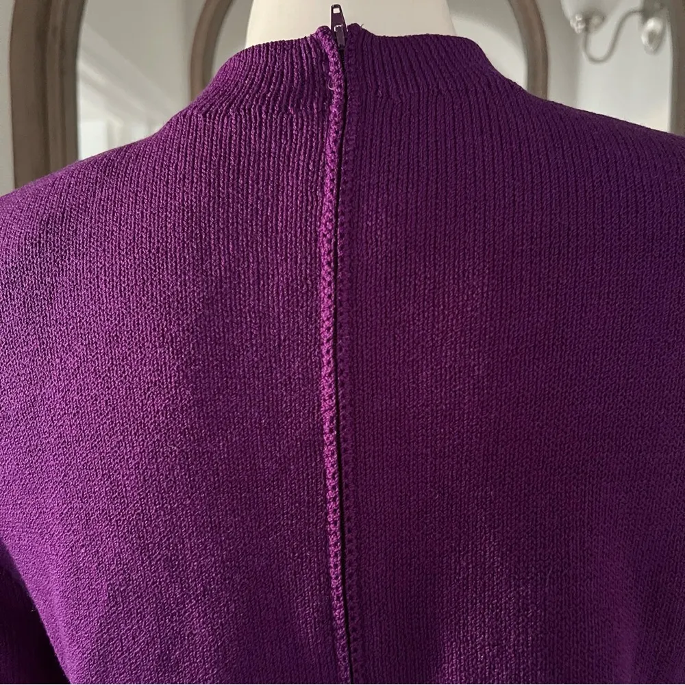 ST. JOHN Couture Purple Sweater Dress, Size 8 - Image 8